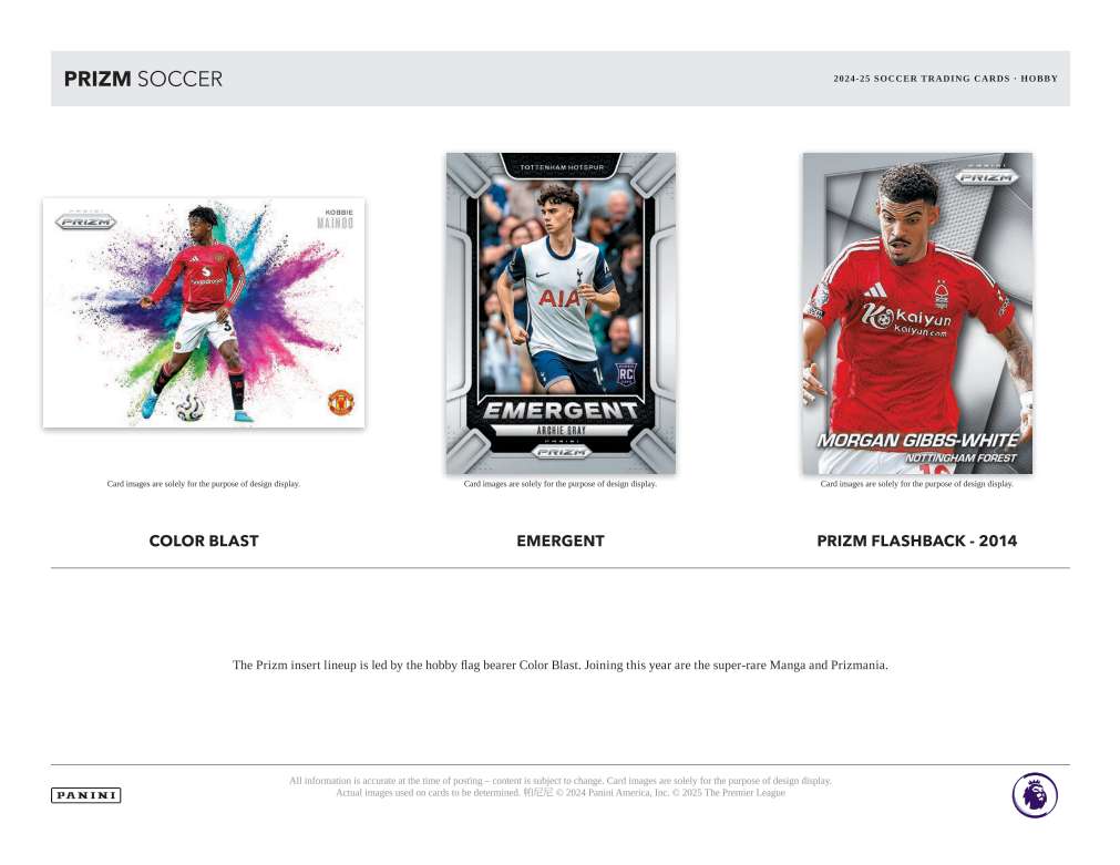 24-25 Panini Prizm English Premier League Soccer Hobby Soccer trading cards Panini