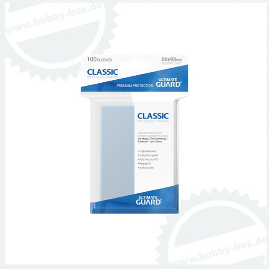 Ultimate Guard Classic Soft Sleeves Standardgröße Transparent (100) trading cards zubehör Ultimate Guard